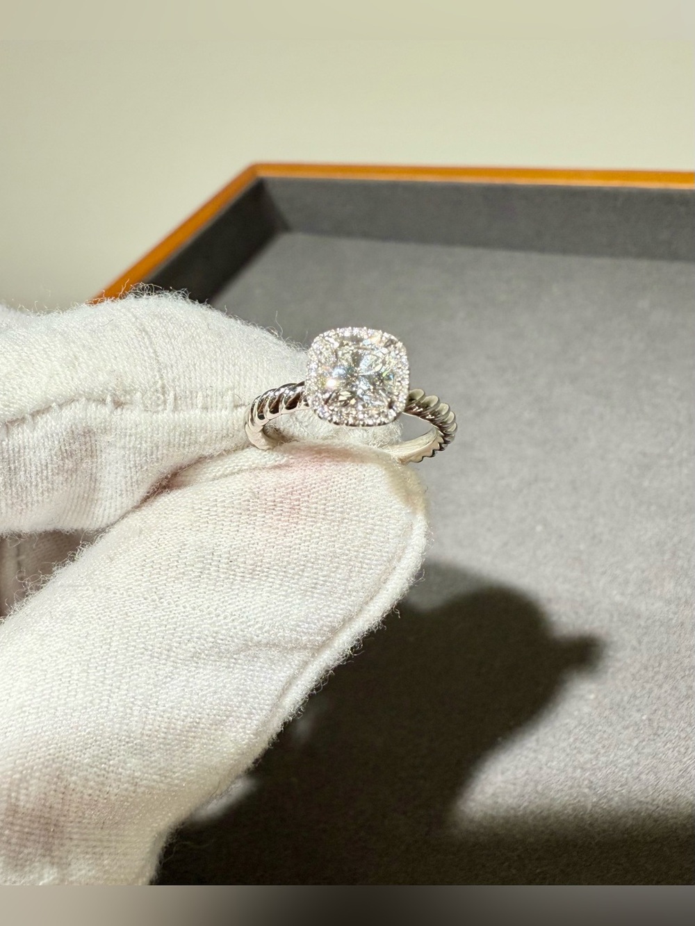 David Yurman Cable Petite Halo engagement ring. - Picture 1 of 13